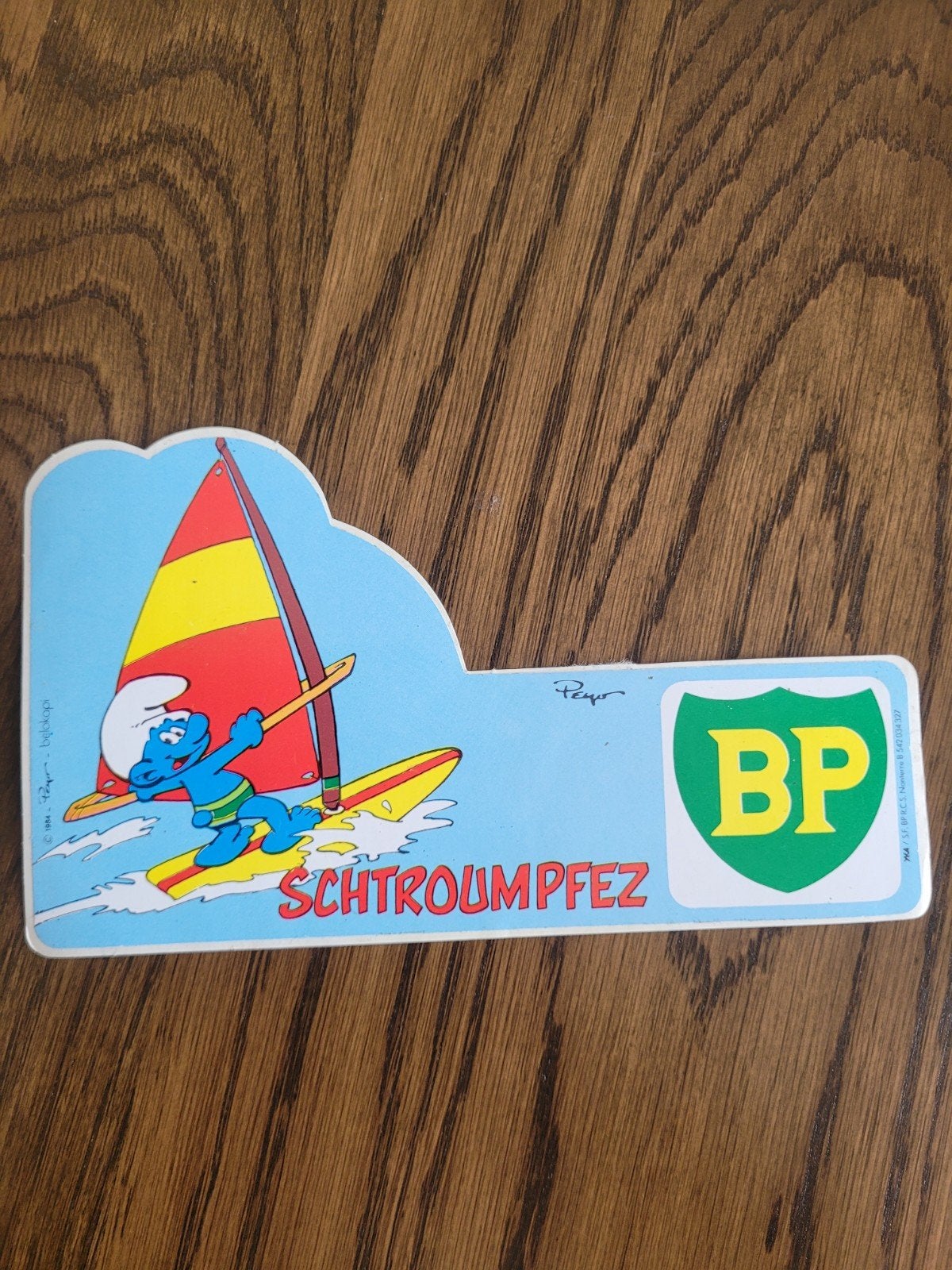 oude sticker de smurfen PB, Ophalen of Verzenden