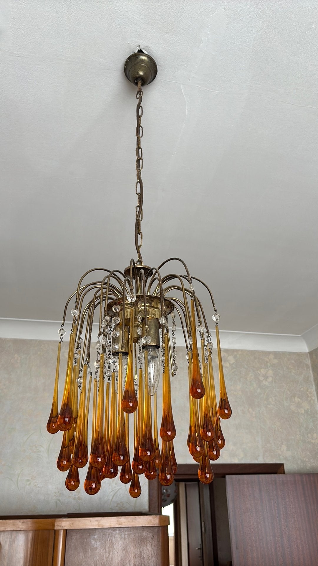 Murano Teardrop waterval kroonluchter, Ophalen, Zo goed als nieuw