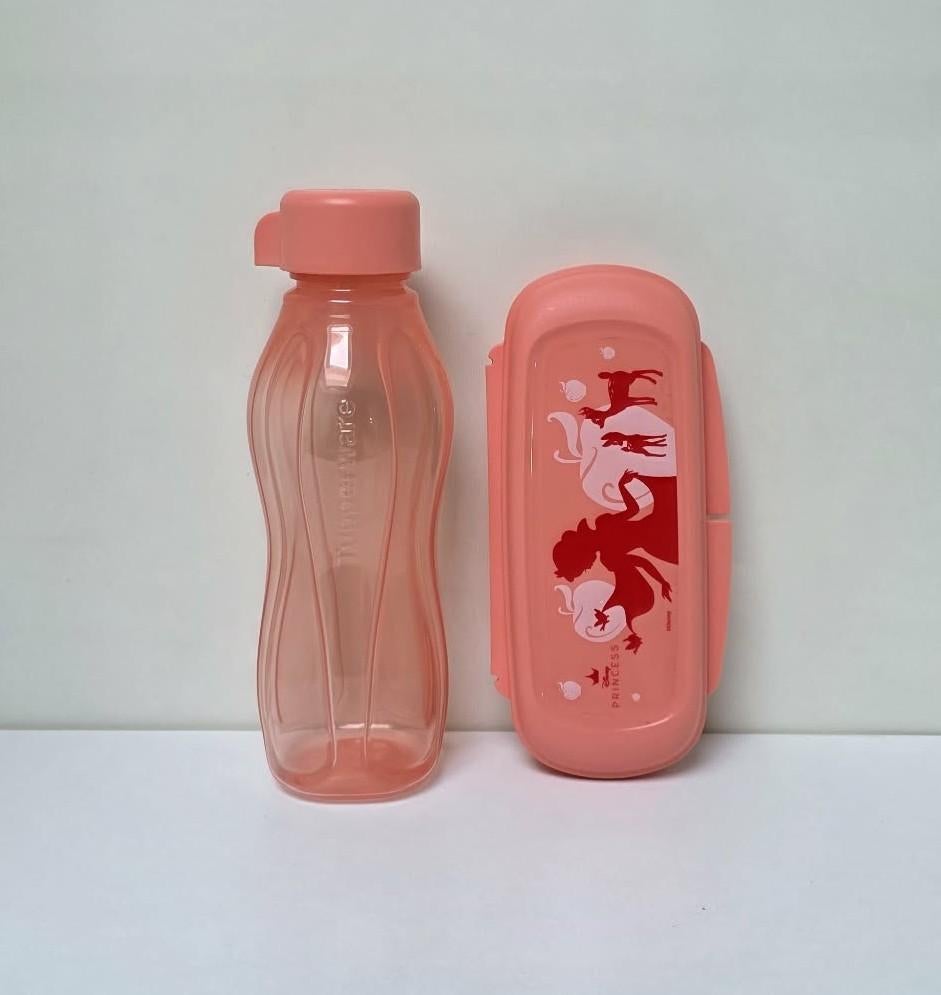 Tupperware « Petit Set Snack  Disney Princesse » rose saumon, Envoi, Neuf, Orange, Boîte