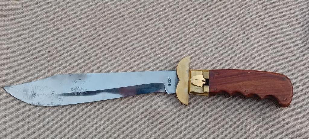 Rare très grand couteau pliant en acier inoxydable 43 cm, Enlèvement ou Envoi, Armée de terre, Couteau ou Poignard