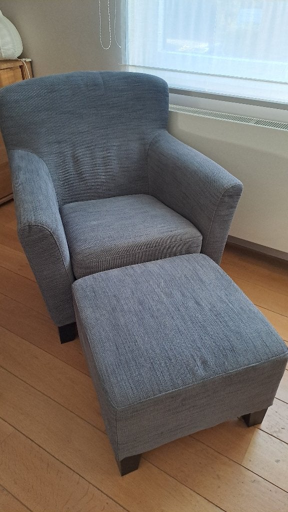 Fauteuil 1p + repose-pied, Maison & Meubles, Fauteuils, Moins de 75 cm, Comme neuf, Contemporain, Enlèvement