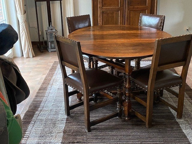 Table Titchmarsh & Goodwin + 4 chaises Cromwell, Maison & Meubles, 150 à 200 cm, 100 à 150 cm, Enlèvement, Utilisé