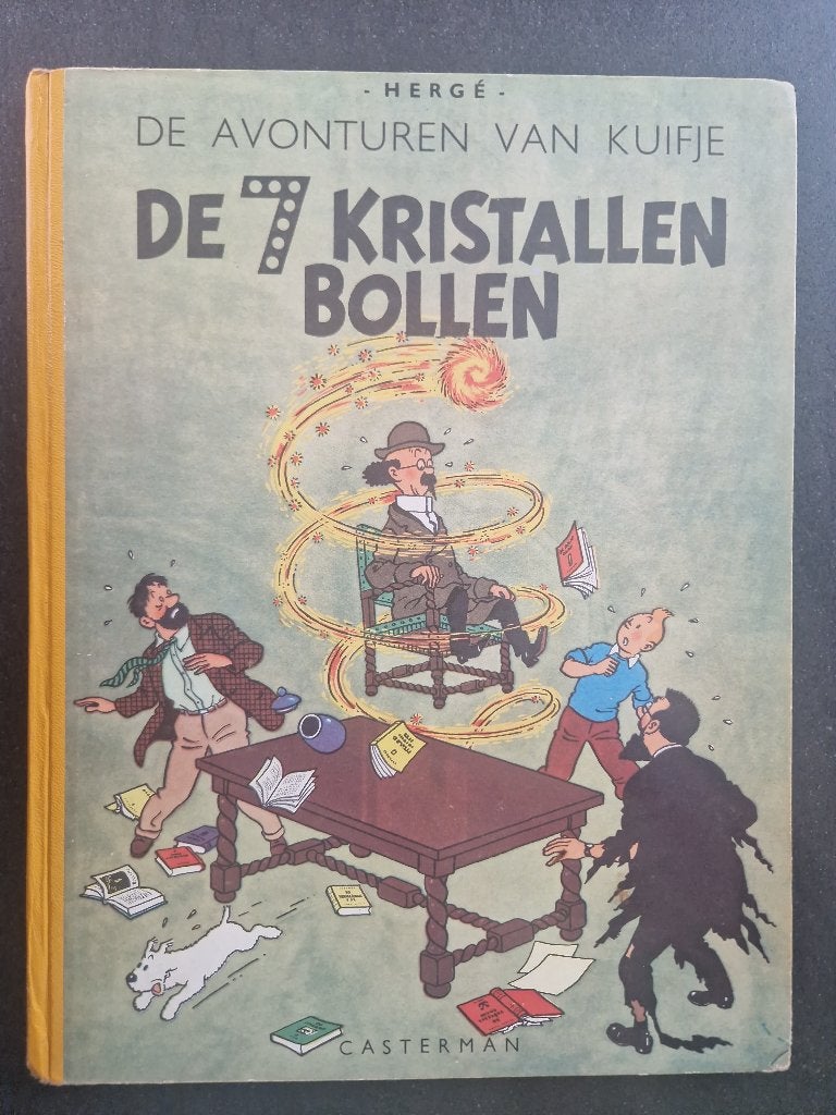 Kuifje De 7 kristallen bollen 1ste druk 1948, Boeken, Gelezen, Eén stripboek, Ophalen of Verzenden, Herge