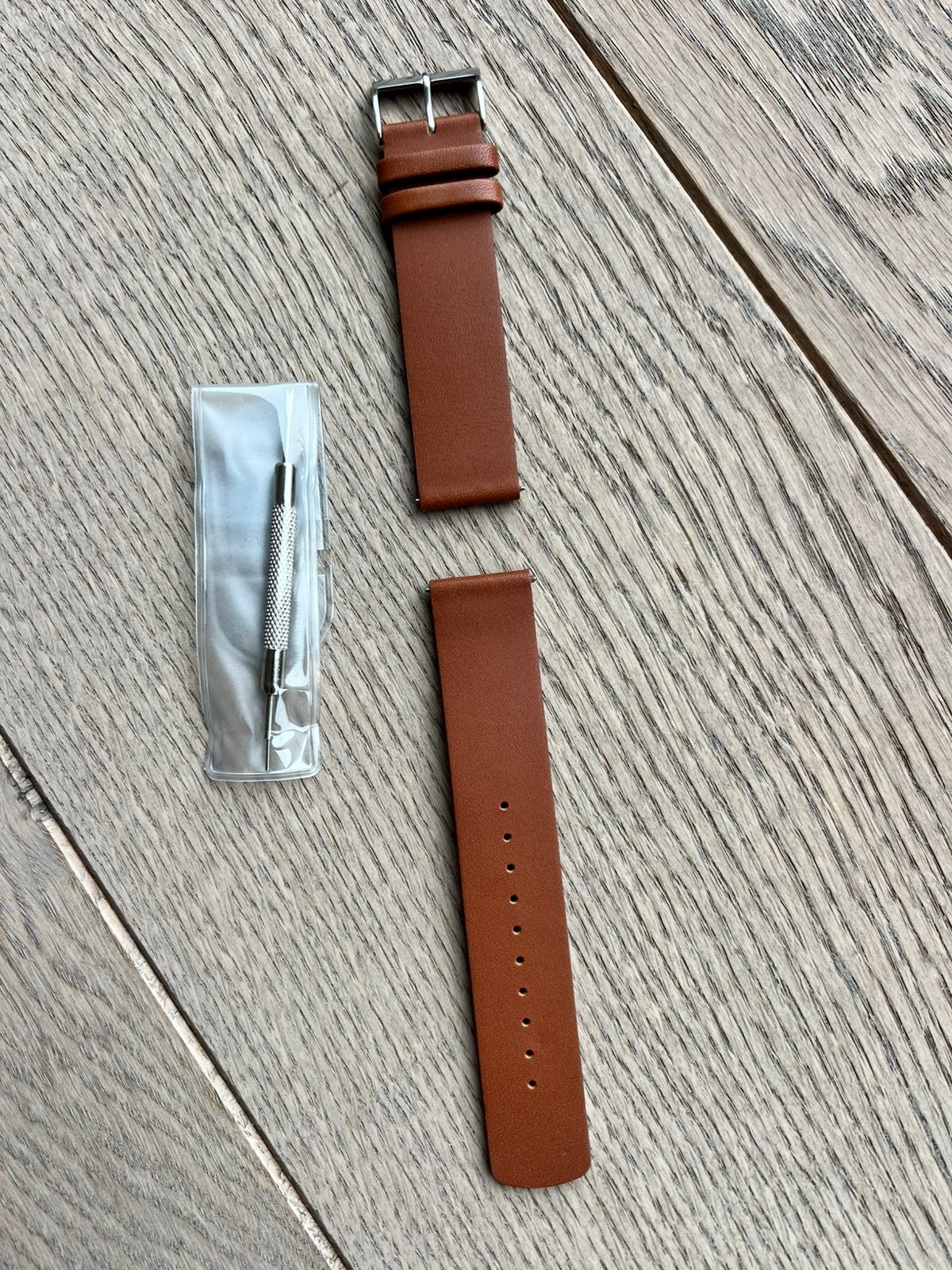 Nouveau bracelet de montre en cuir cognac (20 mm), Enlèvement ou Envoi, Neuf, Autres matériaux, Cuir