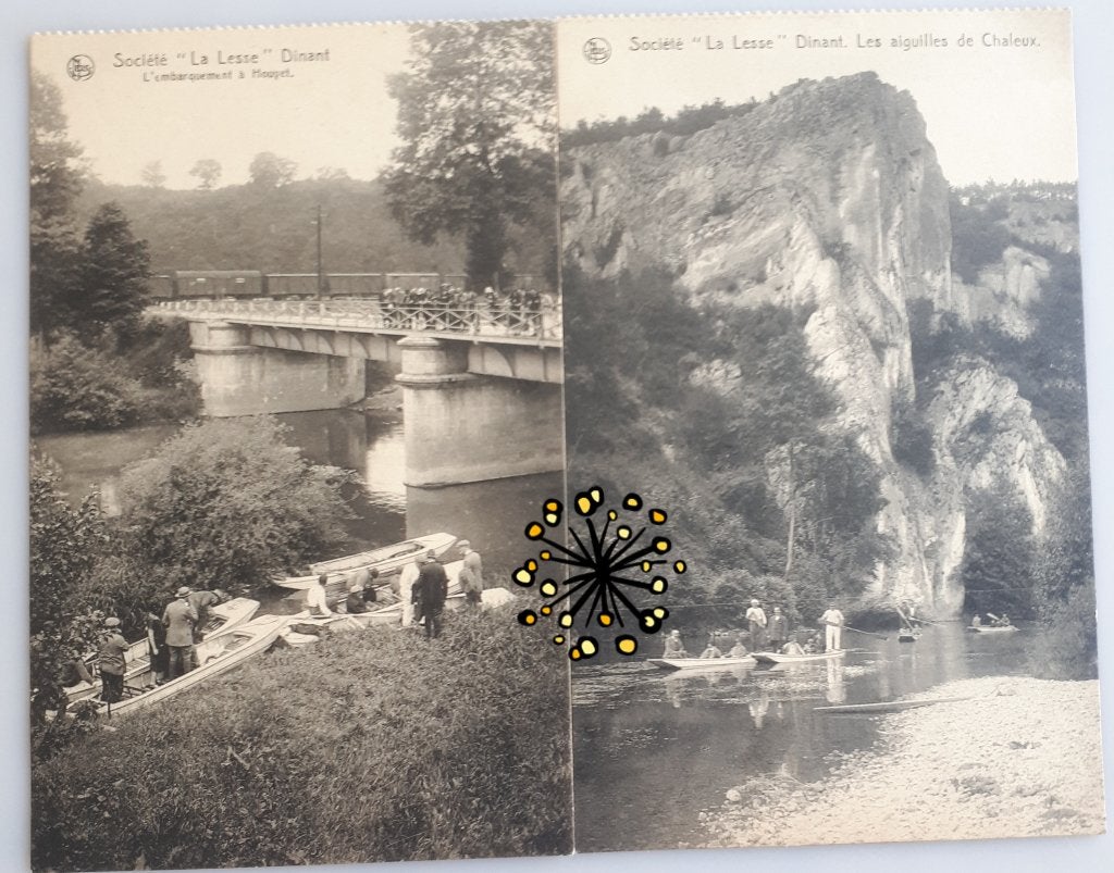 DINANT 2 vieux PC +-1920 Lesse & Aiguilles Chaleux Réf E55, Enlèvement ou Envoi, 1920 à 1940, Non affranchie, Namur