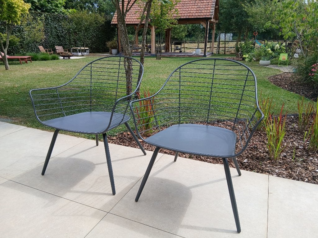 2 tuinstoelen, Jardin & Terrasse, Chaises de jardin, Enlèvement, Comme neuf, Métal