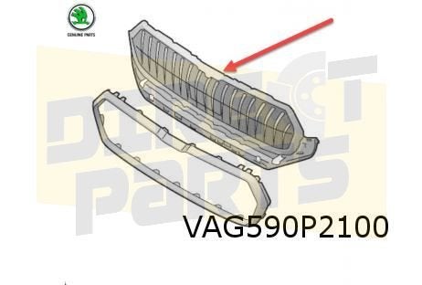 Skoda Enyaq IV (1/21-) Grille (zonder lijst) (ZD4 satijnzwar, Neuf, -, Skoda, -