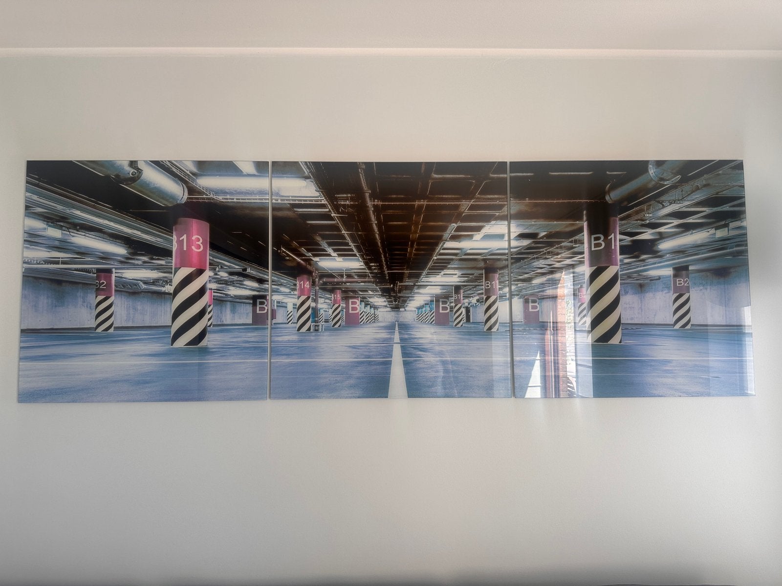 Photo triptique parking deco industriel, Antiquités & Art, Enlèvement