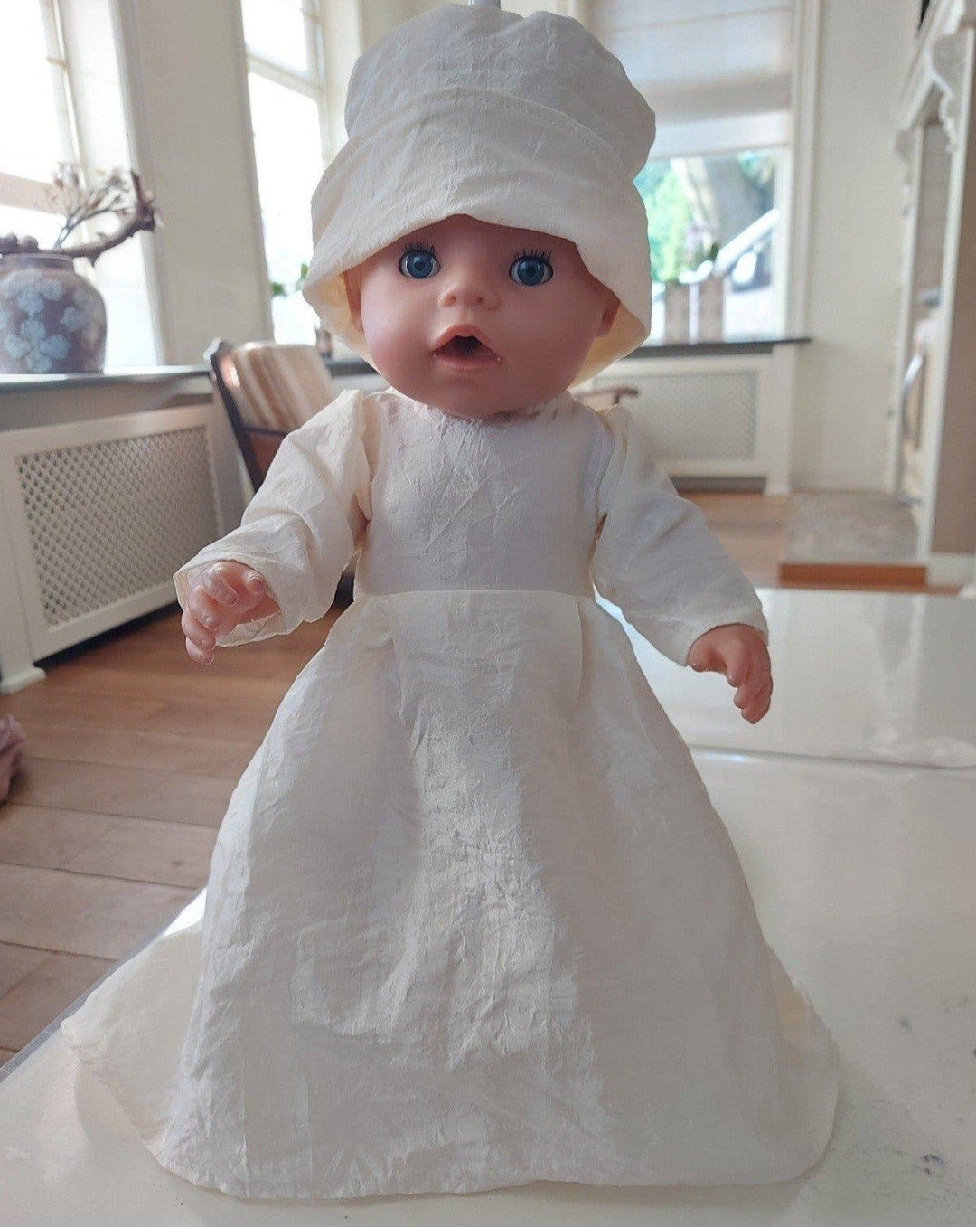 mooie trouwjurk baby born pop 34cm nieuw, Ophalen of Verzenden, Nieuw, Babypop
