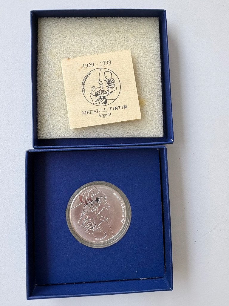 Kuifje zilveren medaille Proof, Verzamelen, Ophalen of Verzenden, Kuifje, Nieuw, Gebruiksvoorwerp