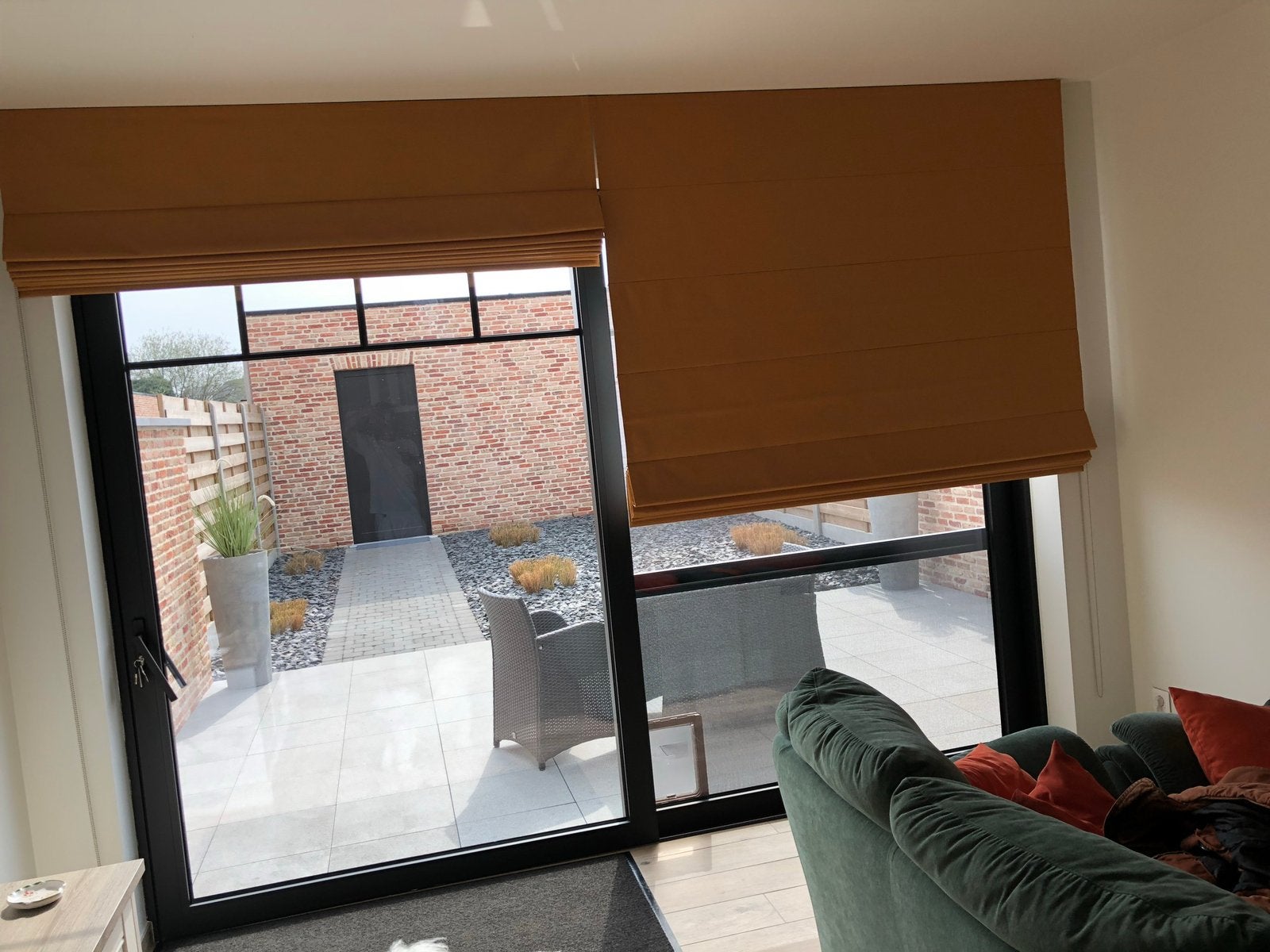 2x Vouwgordijn verduistering zonwerend 2 delen, Huis en Inrichting, Ophalen, Zo goed als nieuw, Vouwgordijn, Verduisterend