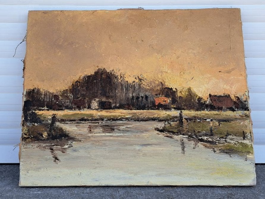 huile sur toile paysage signe, Enlèvement ou Envoi, Paysage, Toile