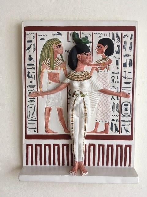 Haut-relief égyptien artisanal – pièce décorative unique, Enlèvement