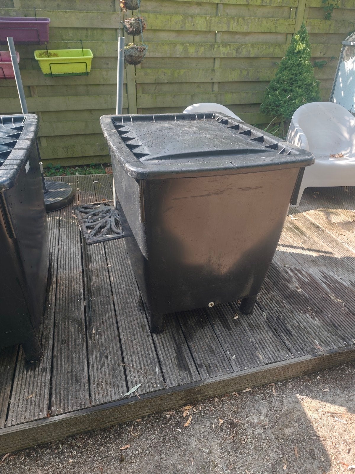 2 Transport container 400 liter kunststof, 150 liter of meer, Ophalen, Zo goed als nieuw, Kunststof