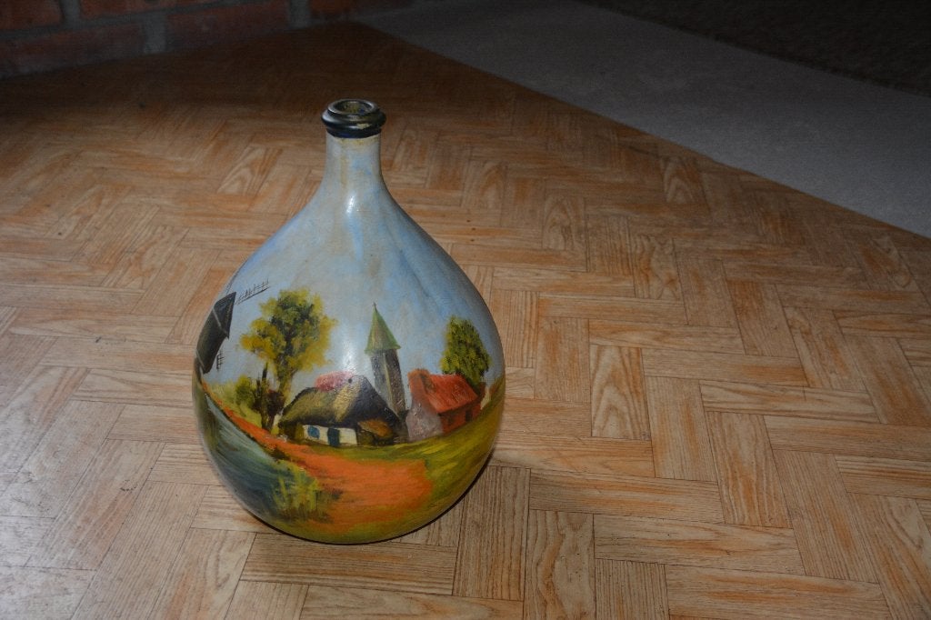 Glazen fles (handbeschilderd), Ophalen