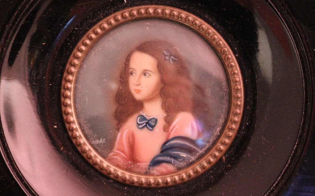 Miniatuur portretje in lijst, Ophalen of Verzenden