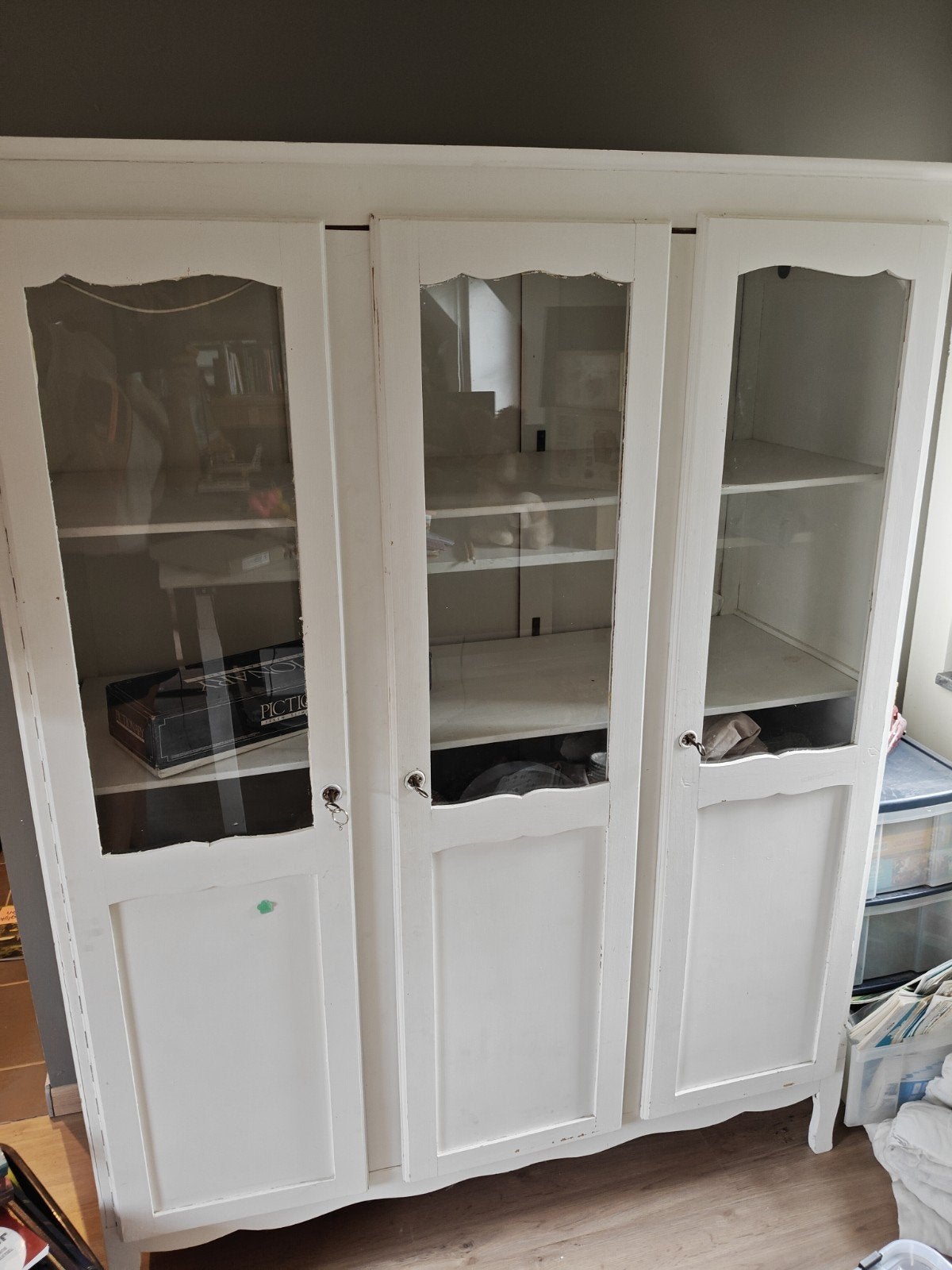 retro/vintage legplank kast met raampjes, Huis en Inrichting, Ophalen, Grenenhout, Vintage/retro, Gebruikt
