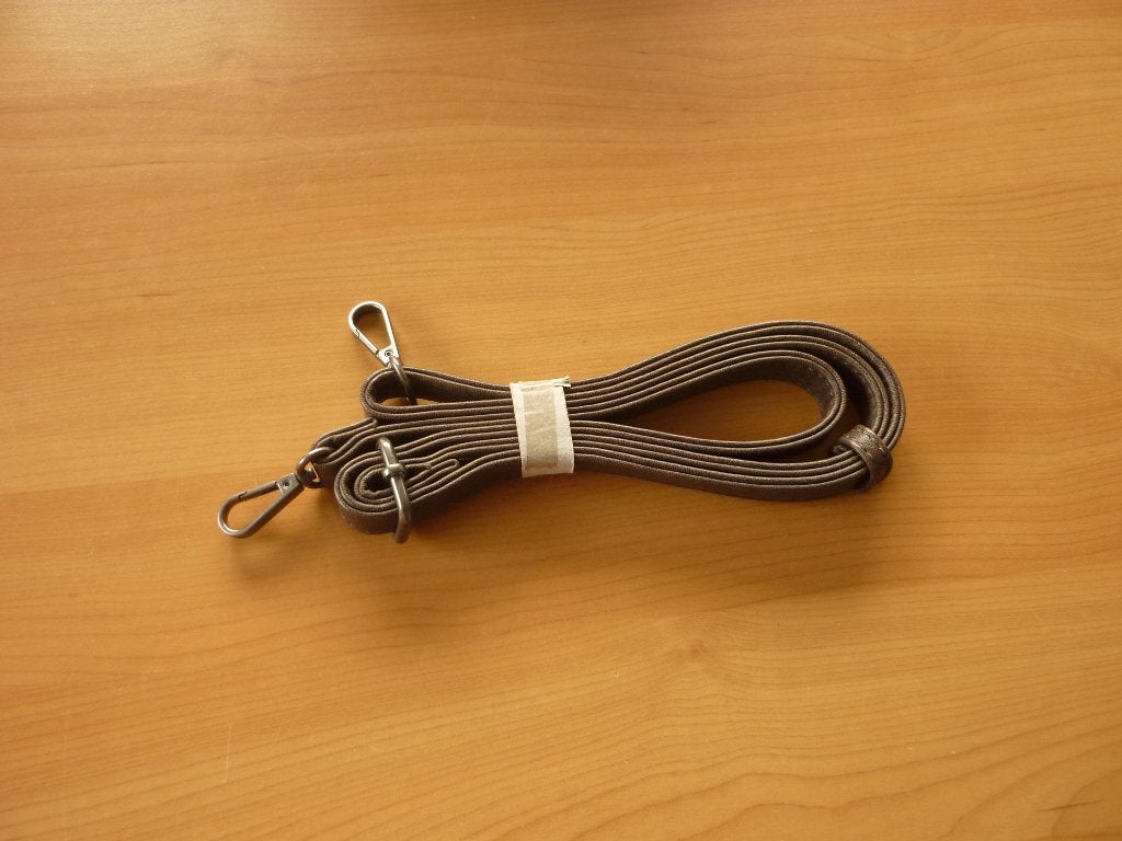 Donkerbruine schouderriem met grijsbruine gespen, Bijoux, Sacs & Beauté, Enlèvement ou Envoi
