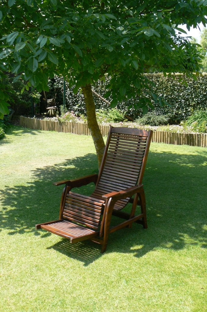 Lounge tuinzetel in teak, Tuin en Terras, Ophalen, Zo goed als nieuw