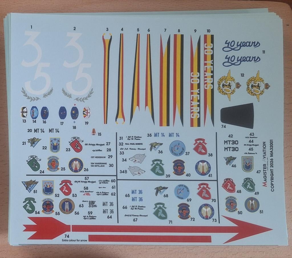 1:32 Fouga decals, Ophalen of Verzenden