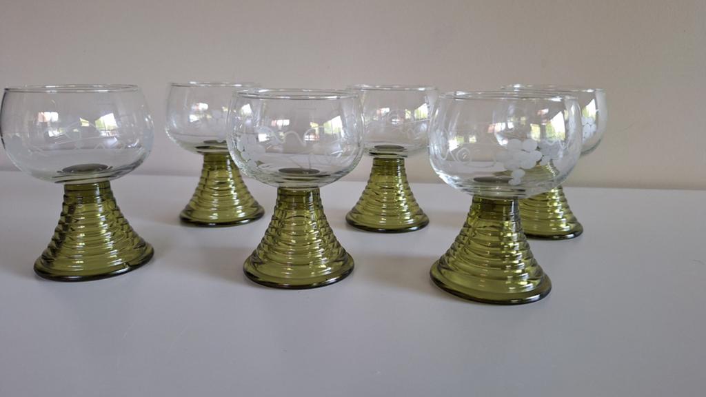 6 prachtige vintage Romer wijnglazen, Antiek en Kunst, Ophalen of Verzenden