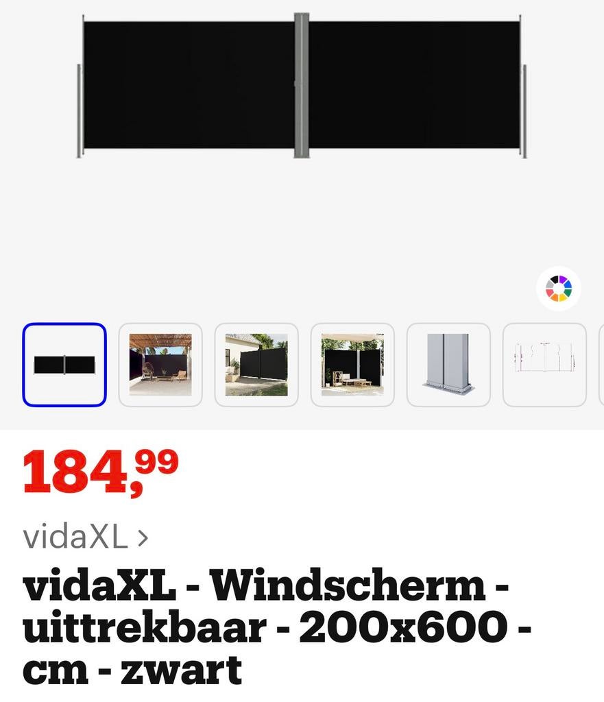 Windscherm nieuw : zie foto, Doe-het-zelf en Bouw, Ophalen, Zo goed als nieuw