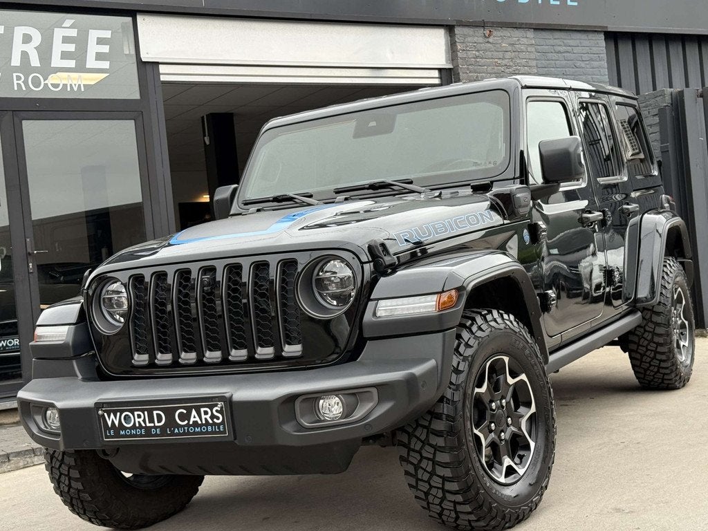 Jeep Wrangler PHEV 2.0 Turbo 4xe Rubicon - CAMERA - NAVIGATI, Auto's, Jeep, Automaat, 4 cilinders, Zwart, Leder