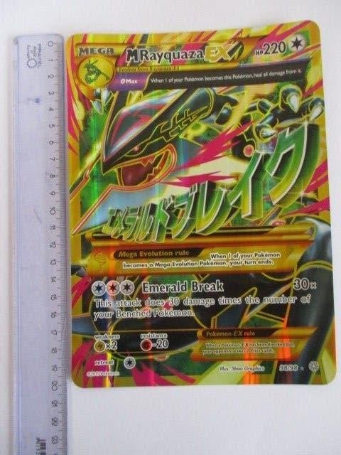 Pokemon grote kaart M Rayquaza EX 98/98, Verzenden, Gebruikt, Losse kaart, Foil