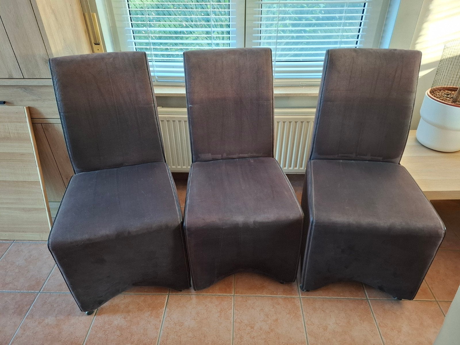 6 eetkamerstoelen, Huis en Inrichting, Ophalen, Gebruikt, Bruin, Vijf, Zes of meer stoelen