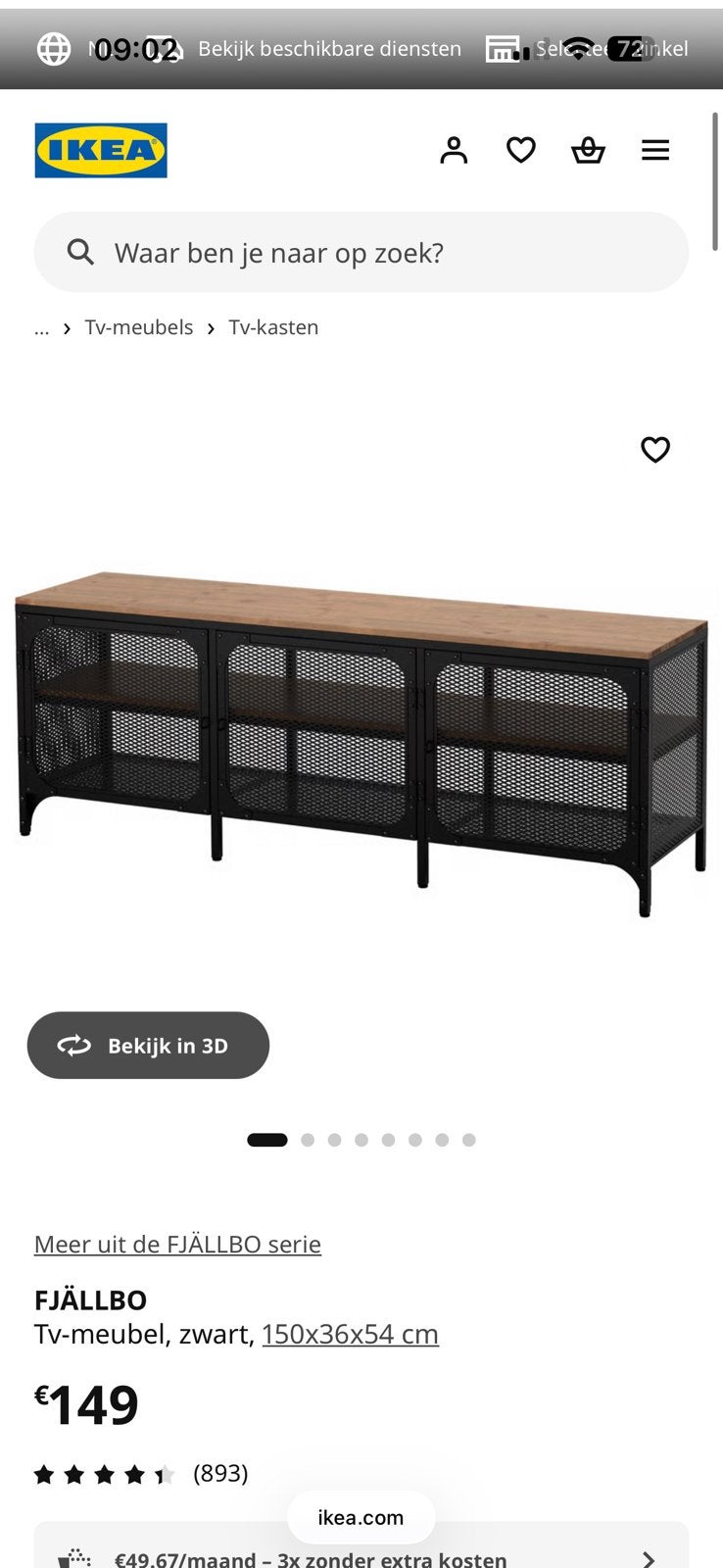 IKEA FJÄLLBO tv-meubel 150  36  54 cm, Enlèvement, Comme neuf