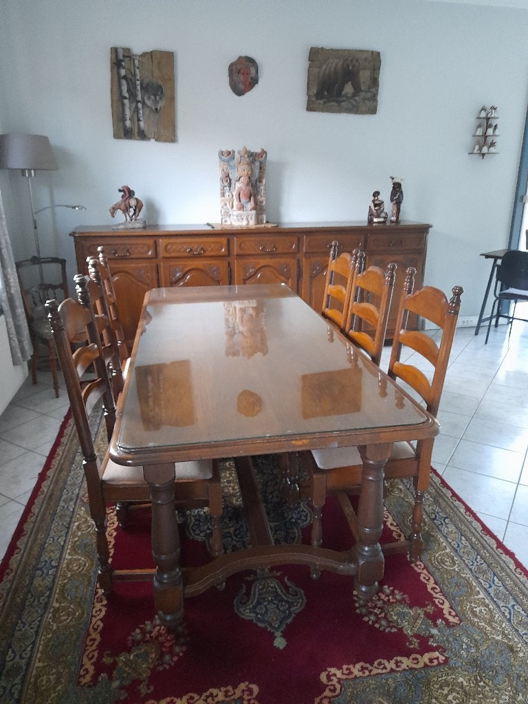 Eetkamer, Ophalen, Gebruikt, Italiaans houtsnijwerk, 4 tot 6 stoelen