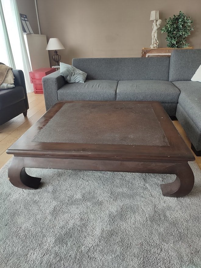 Originele Oosterse opiumtafel / salontafel, Ophalen, Gebruikt, Vierkant, Oosters