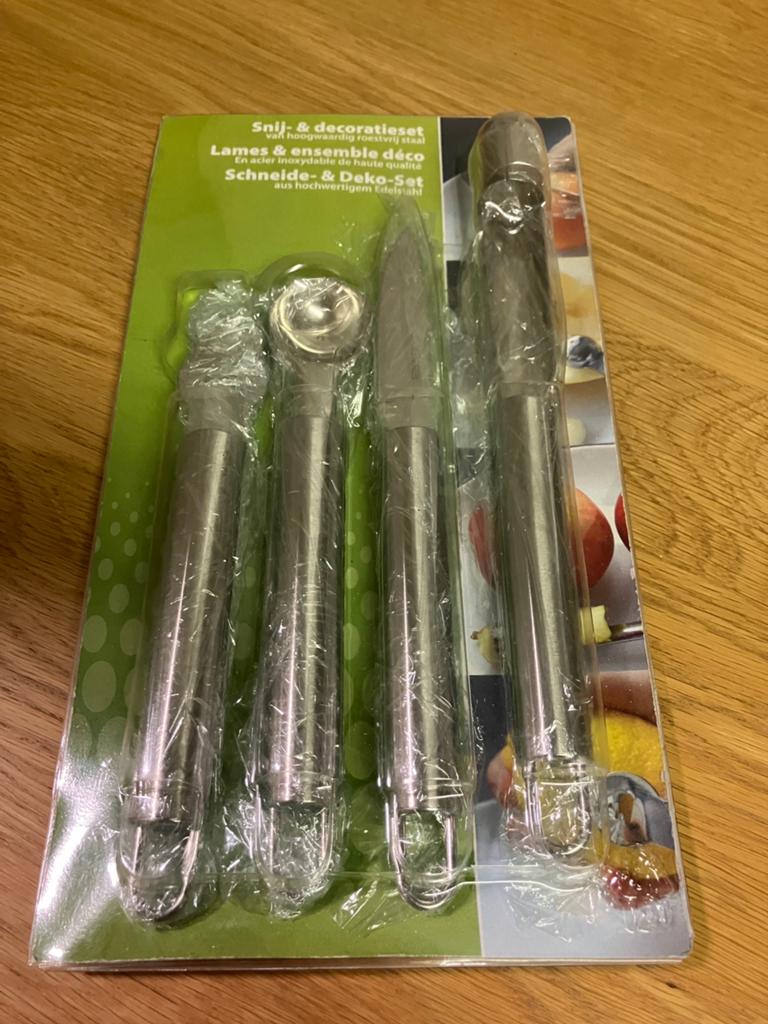 Set van 4 fruit tools in RVS, Ophalen of Verzenden, Nieuw