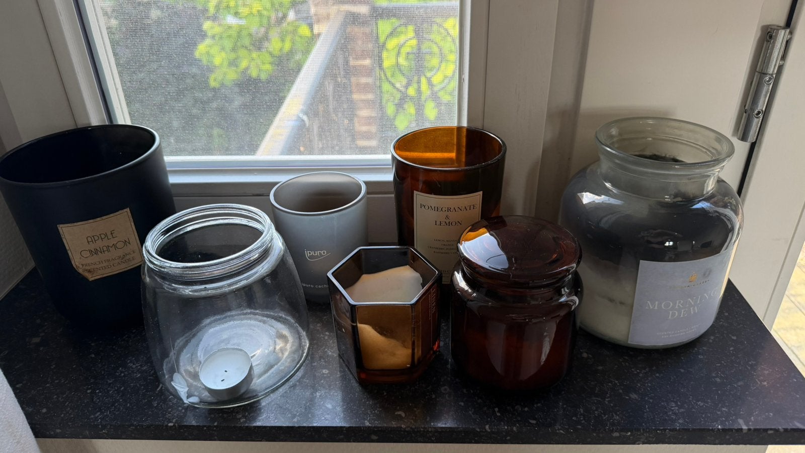 Glazen potjes/ theelichthouders, Ophalen, Gebruikt