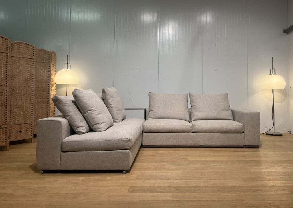 Flexform Groundpiece Hoekbank – Nieuw Gestoffeerd + GARANTIE, 250 tot 300 cm, Design Bank Bankstel Zetel Hoekbank Flexform, Hoekbank
