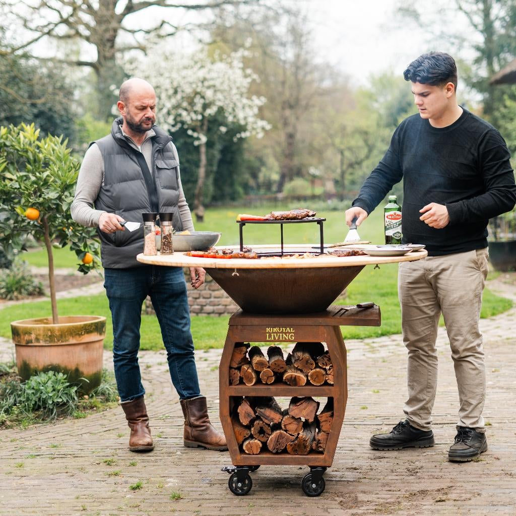 bbq plancha Companero XXL Cortenstaal met 80cm plaat 8mm NW, Ophalen of Verzenden, Nieuw, RJRoyal Living, Met accessoires