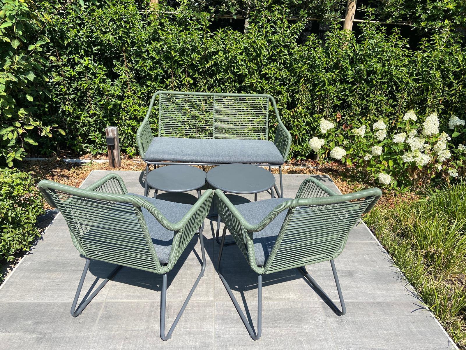 Loungeset Intratuin Kik, Jardin & Terrasse, Ensembles de jardin, Comme neuf, Sets de jardin, Osier, 4 places, Banque, Enlèvement