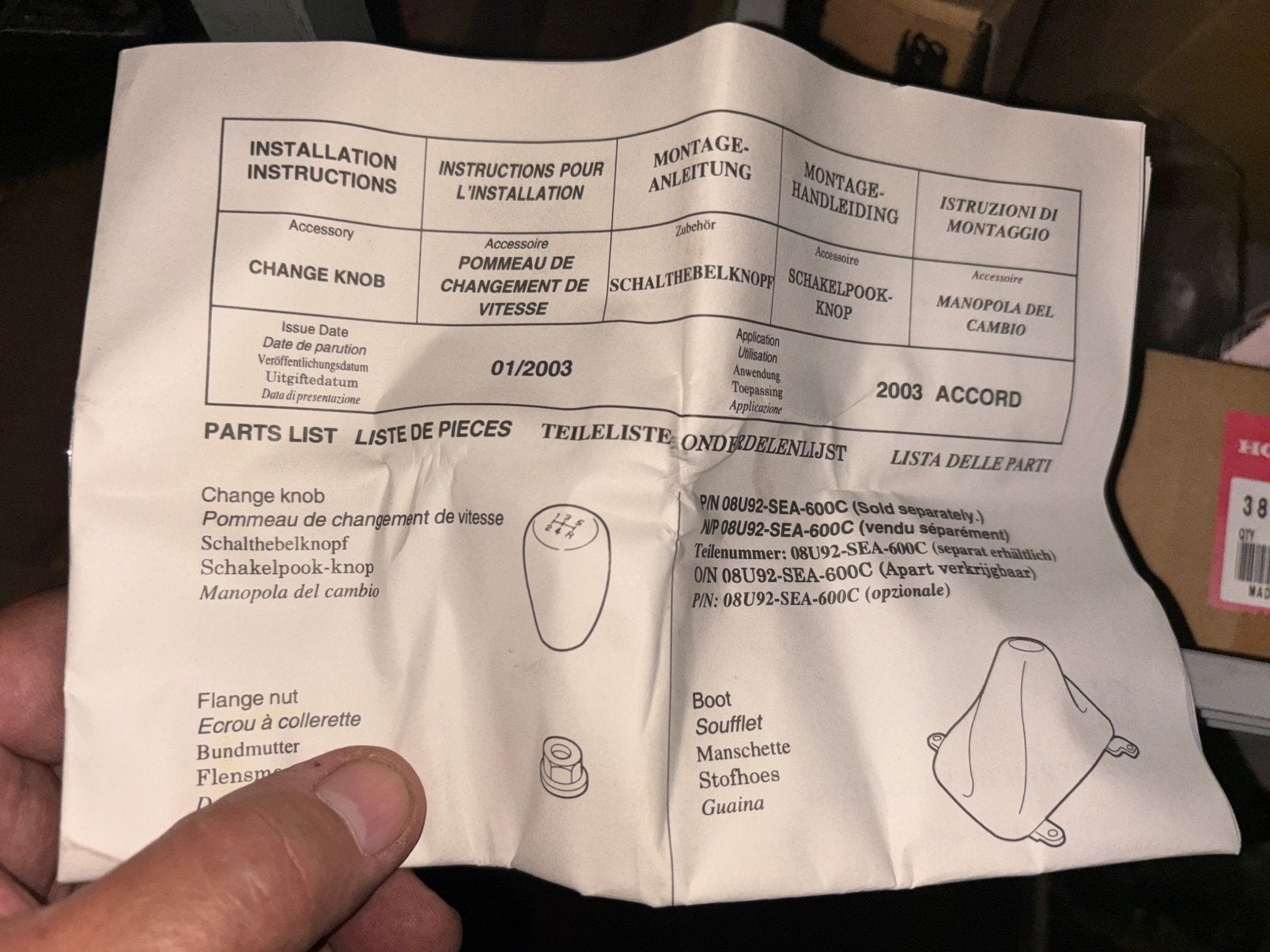 Boîte de vitesses Honda en métal brossé, Enlèvement ou Envoi