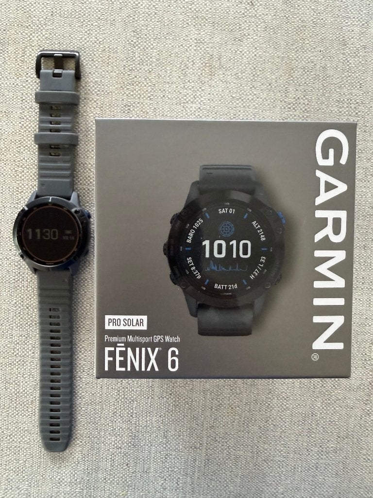 Garmin Fenix 6 Pro Solar, Garmin 6 Pro Solar, Zwart, IOS, Zo goed als nieuw