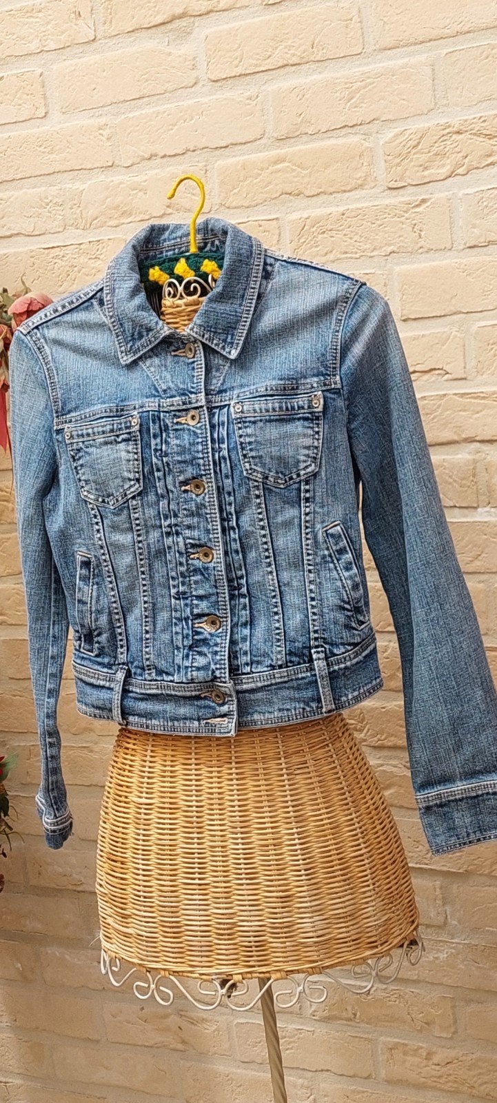 jeansjasje maat m 48cm van oksel tot oksel esprit, Maat 38/40 (M), Blauw, Ophalen of Verzenden, Zo goed als nieuw