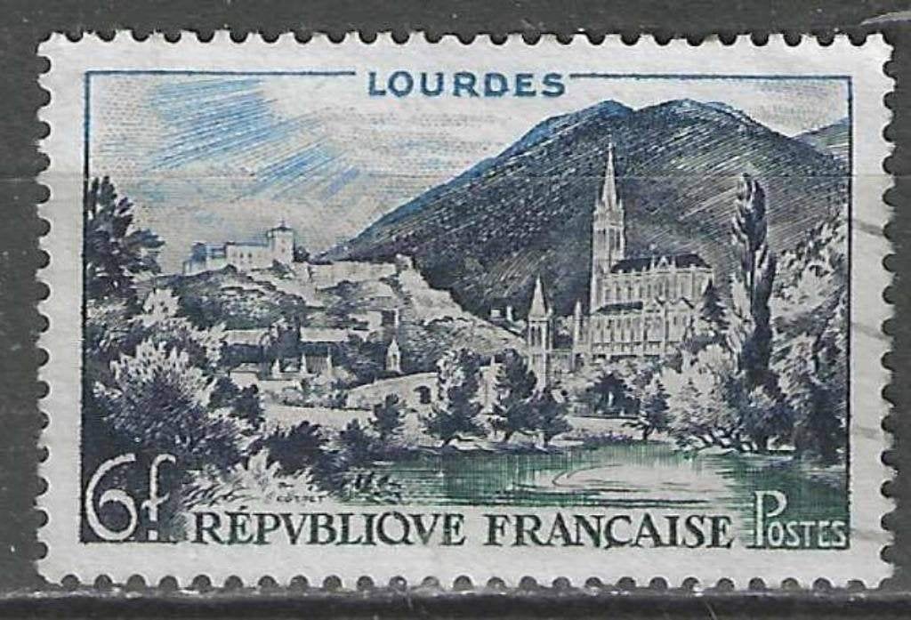 France 1954 - Yvert 976 - Tourisme - Lourdes (ST), Envoi, Affranchi
