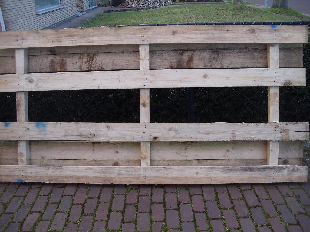 grote paletten, Doe-het-zelf en Bouw, Hout en Planken, Gebruikt, Pallet, Grenen, 250 tot 300 cm, Minder dan 25 mm, Ophalen