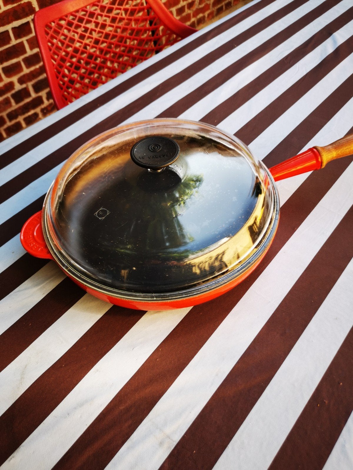 Le creuset koekenpan 28, Met deksel, Ophalen of Verzenden, Koekenpan, Le Creuset