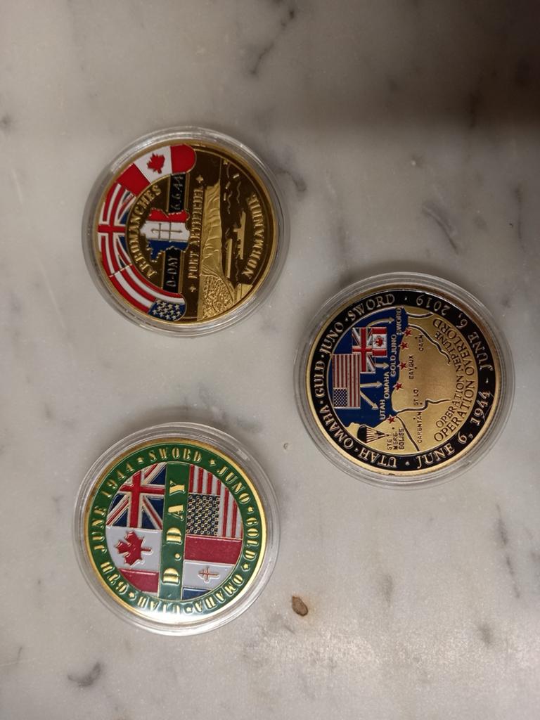 souvenir munten 75jaar D-day, Enlèvement ou Envoi, Monnaie