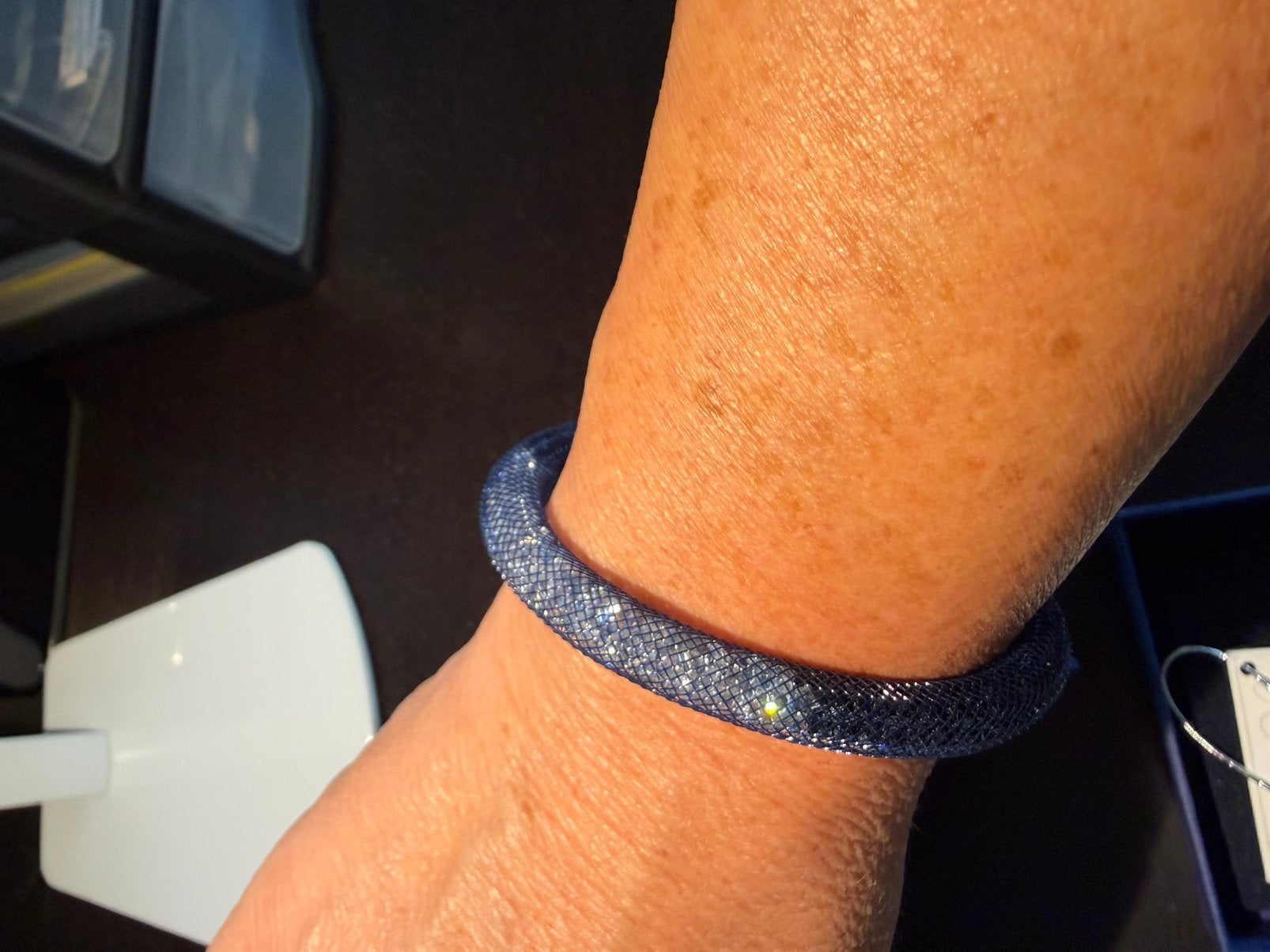 Swarovski armband, Overige materialen, Blauw, Zo goed als nieuw, Ophalen