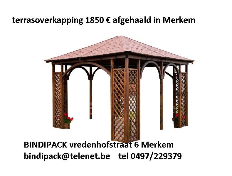 pergola de luxe 3.45 x 3.45 x 2.95 hoog 10 % korting, Tuin en Terras, Overkappingen, Ophalen, Nieuw, Tuinpaviljoen