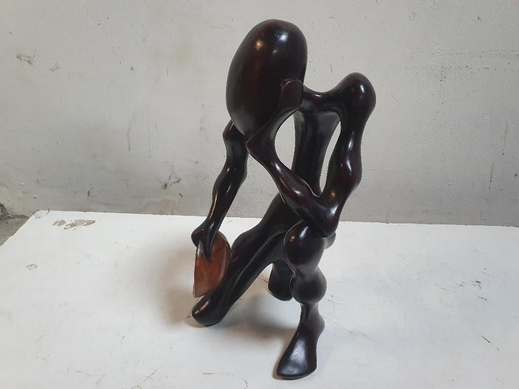 Abstract Afrikaans beeld Uniek model (Hoogte beeld 47 Cm), Enlèvement ou Envoi, Comme neuf, Humain