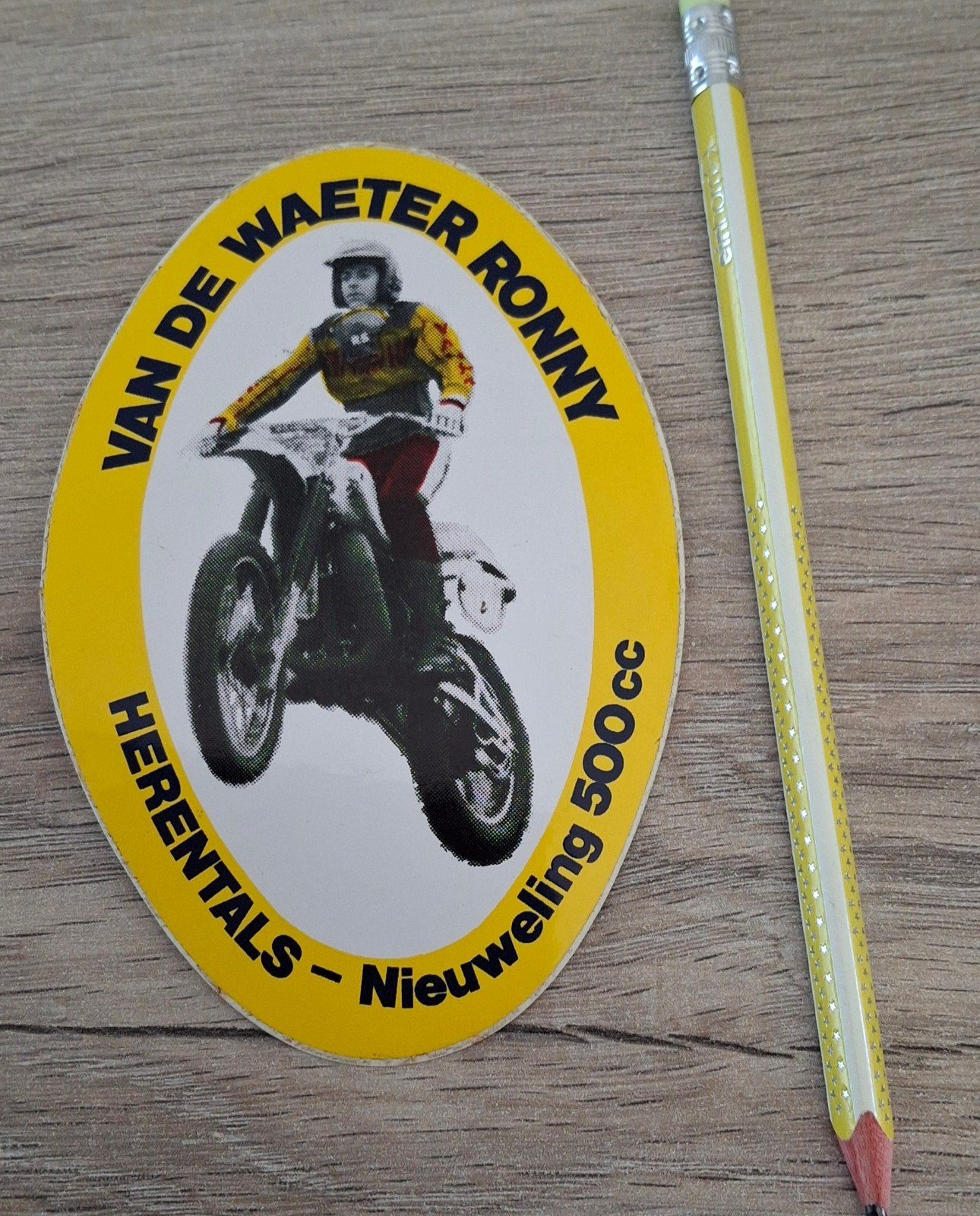 autocollant de motocross vintage Van de Waeter 500 cc Herent, Enlèvement ou Envoi, Comme neuf, Voiture ou Moto