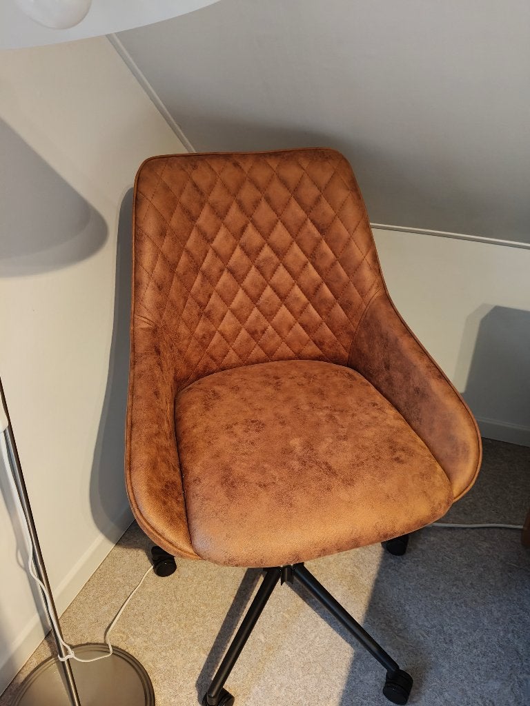 Bureaustoel cognac Dimehouse, Ophalen, Zo goed als nieuw, Bruin, Bureaustoel