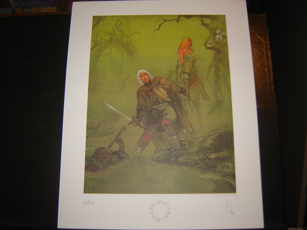 Litho Castel Armer / Recule genummerd - gesigneerd., Verzamelen, Stripfiguren, Verzenden, Overige figuren, Zo goed als nieuw, Plaatje, Poster of Sticker